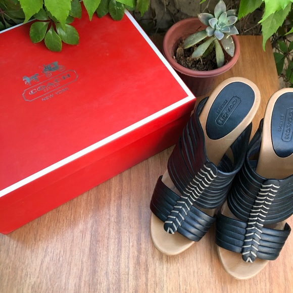 Coach Shoes - Coach Black Wedges